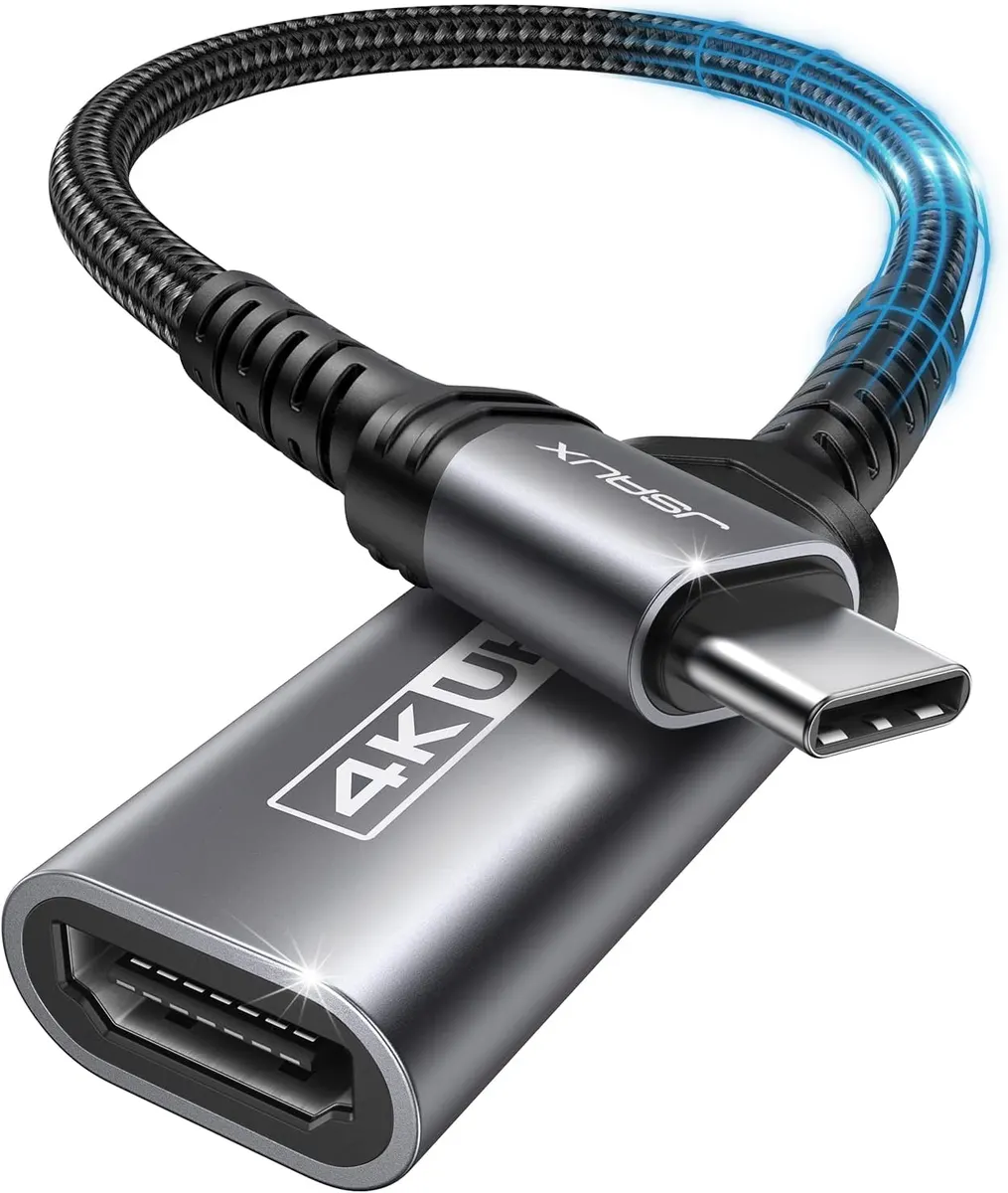 JSAUX Adaptateur USB C HDMI 4K, USB Type C Thunderbolt3 vers HDMI Compatible avec MacBook Pro/Air, Dell XPS…