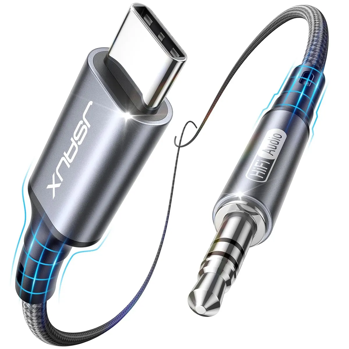 JSAUX Câble USB C vers 3.5mm Aux 1M, Auxiliaire AudioType C vers Jack 3,5 mm, Stéréo Adaptateur Audio…