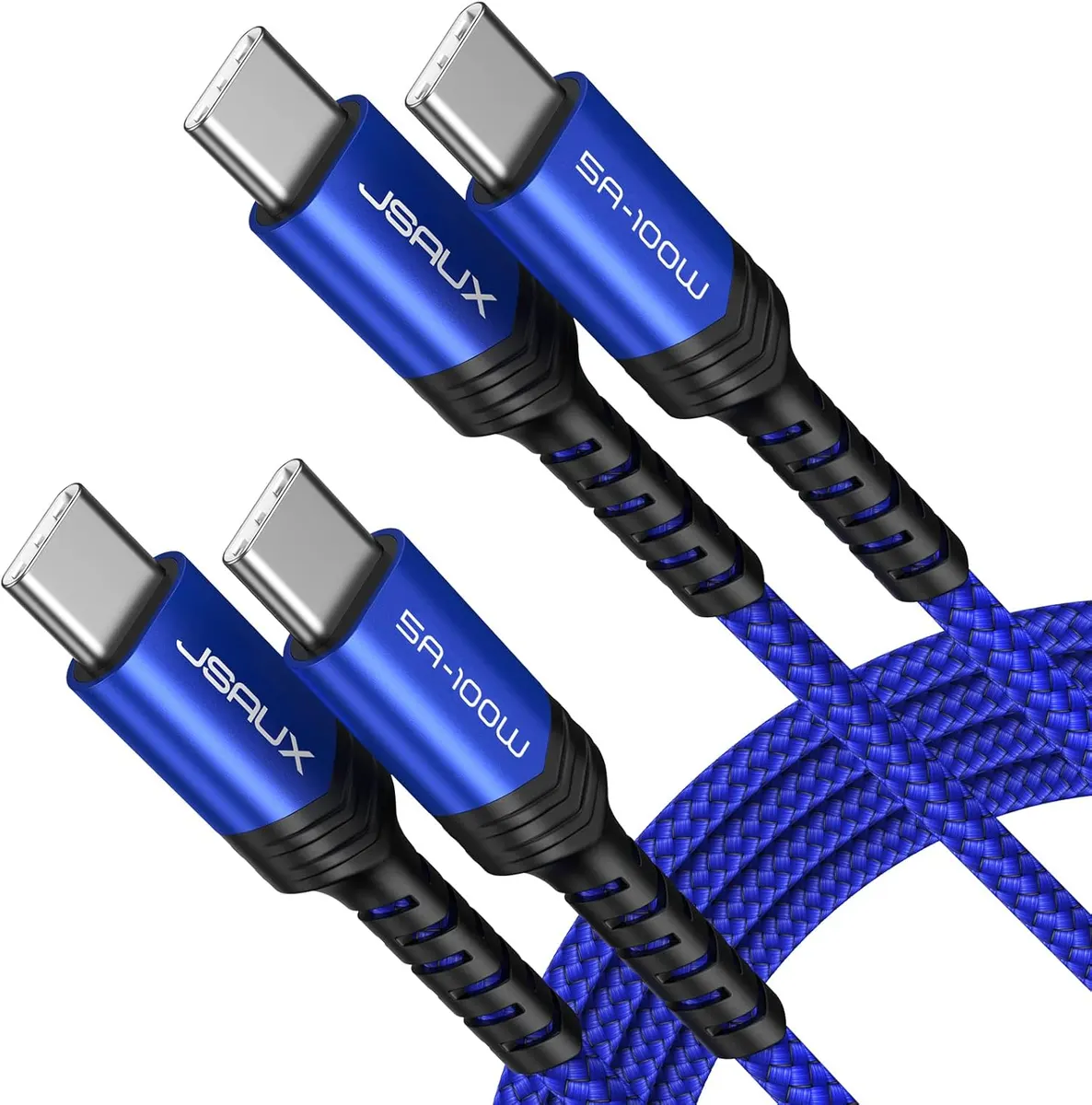 JSAUX Câble USB C vers USB C 100W/5A (Lot de 2, 3m+3m), Câble de Charge Rapide Compatible avec iPhone 17 16…
