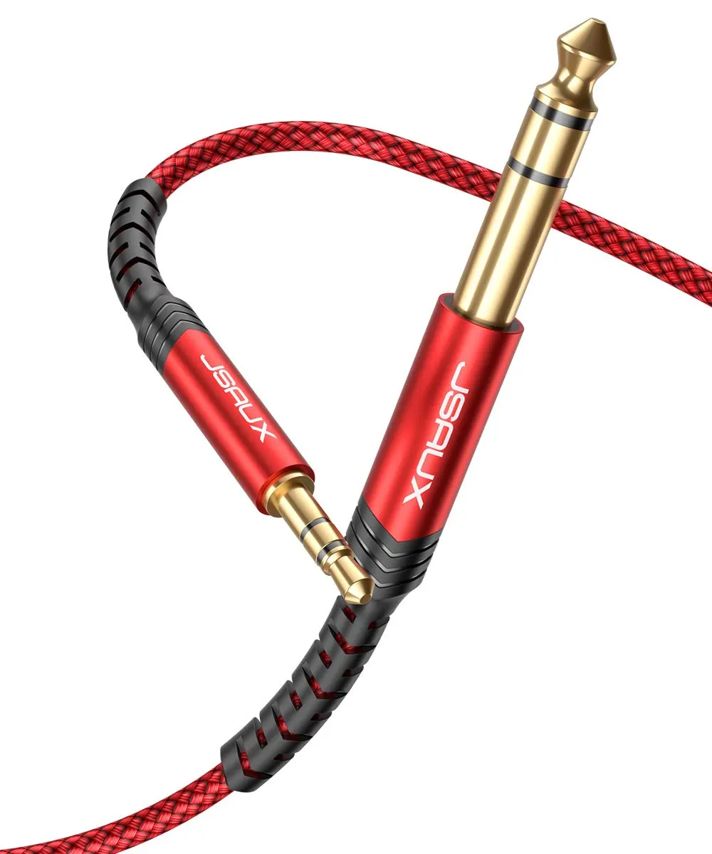 JSAUX Cable Audio Jack 6.35mm vers 3.5mm [1.2M] Durable Stéréo Jack Nylon Tressé Compatible avec Lecteurs…